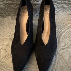 Black Suede High Heel Pumps - Size 8